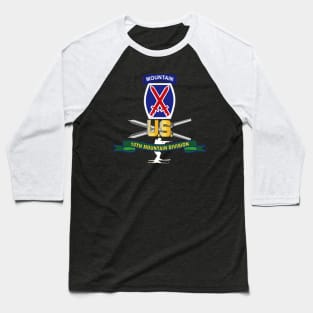 10th Mountain Division - SSI w Ski Branch - Ribbon X 300 Baseball T-Shirt